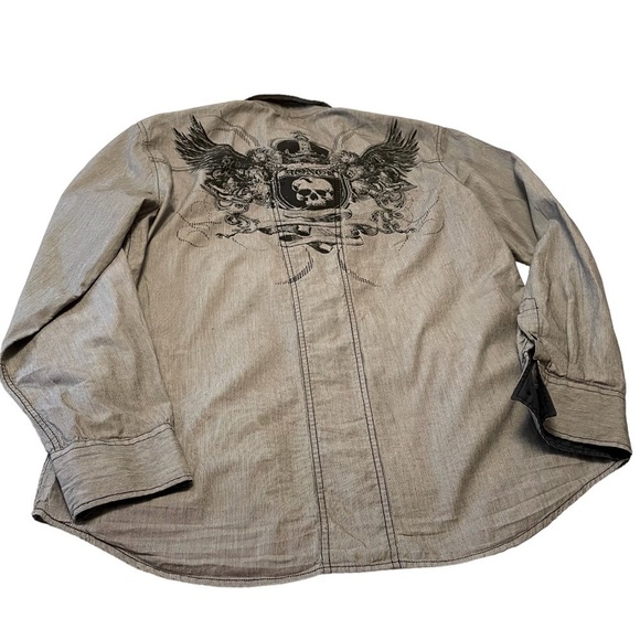 Urban Heritage Mens Long Sleeve Embroidered Shirt - Size XL - Picture 3 of 12